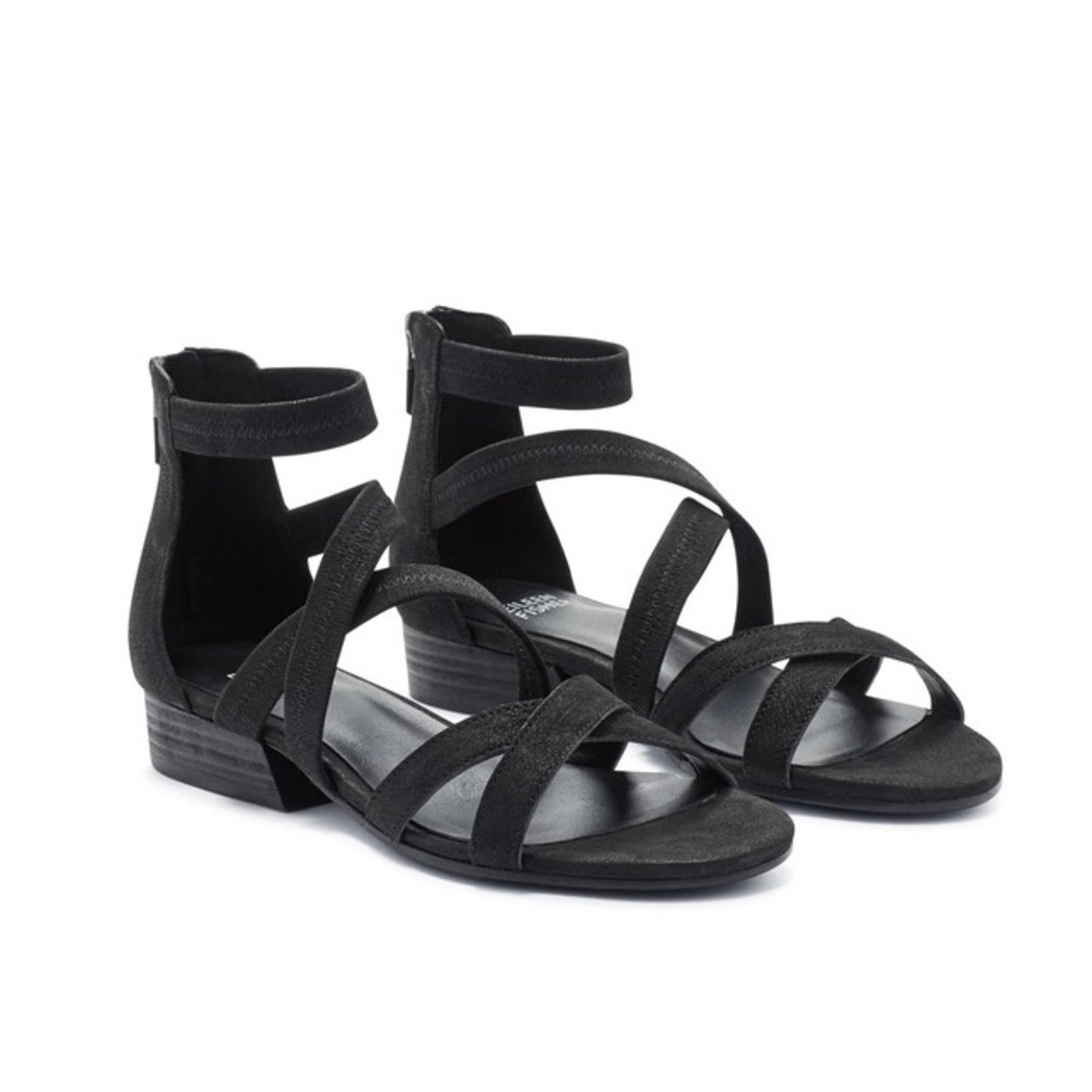 Eileen Fisher Eva Sandal Black Leather 6.5